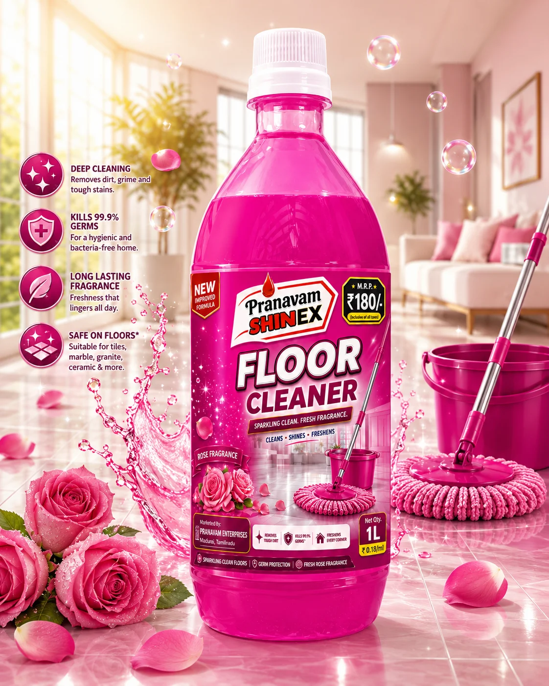 Floor Cleaner - 1 Ltr - Shinex - SHINEX - Pranavam Industries